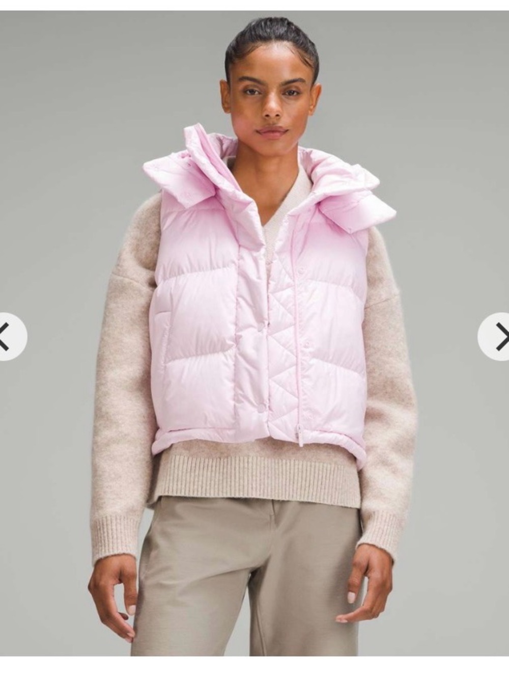 Lululemon Wunder Puff Cropped Vest - Meadowsweet Pink - Size 10